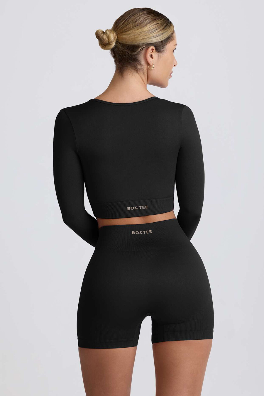 szorty mini super sculpt seamless z wysokim stanem w kolorze czarnym