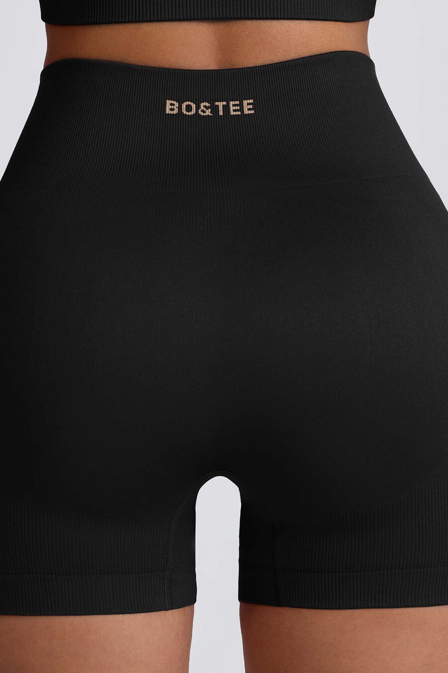 szorty mini super sculpt seamless z wysokim stanem w kolorze czarnym