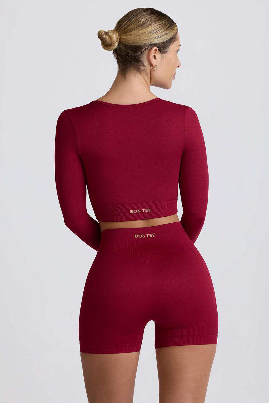 szorty mini super sculpt seamless z wysokim stanem w kolorze bordowym