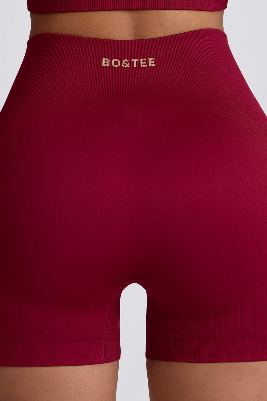 szorty mini super sculpt seamless z wysokim stanem w kolorze bordowym