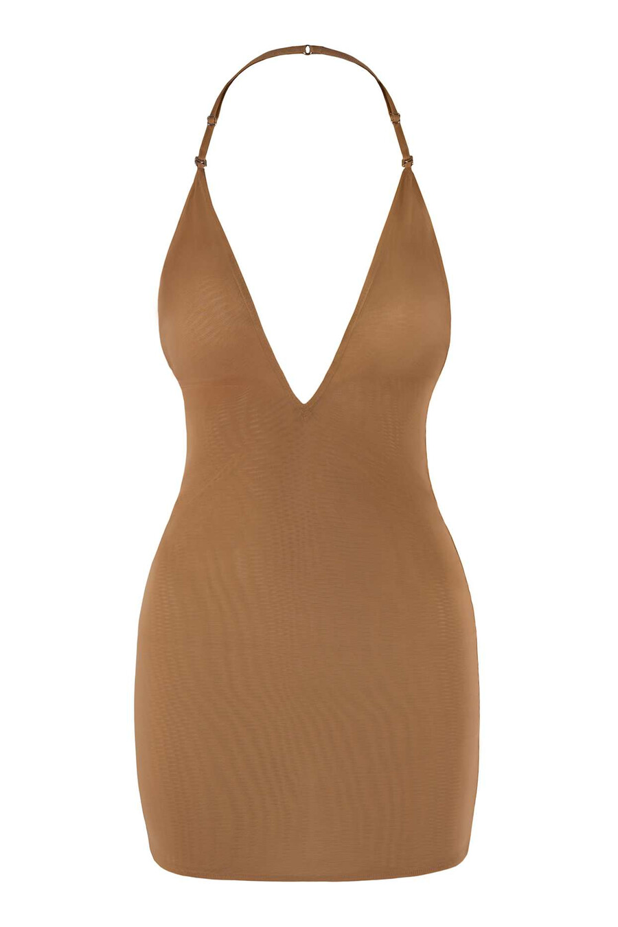 sukienka mini intimates z miękkiej siateczki w kolorze migdałowym wielokierunkowa