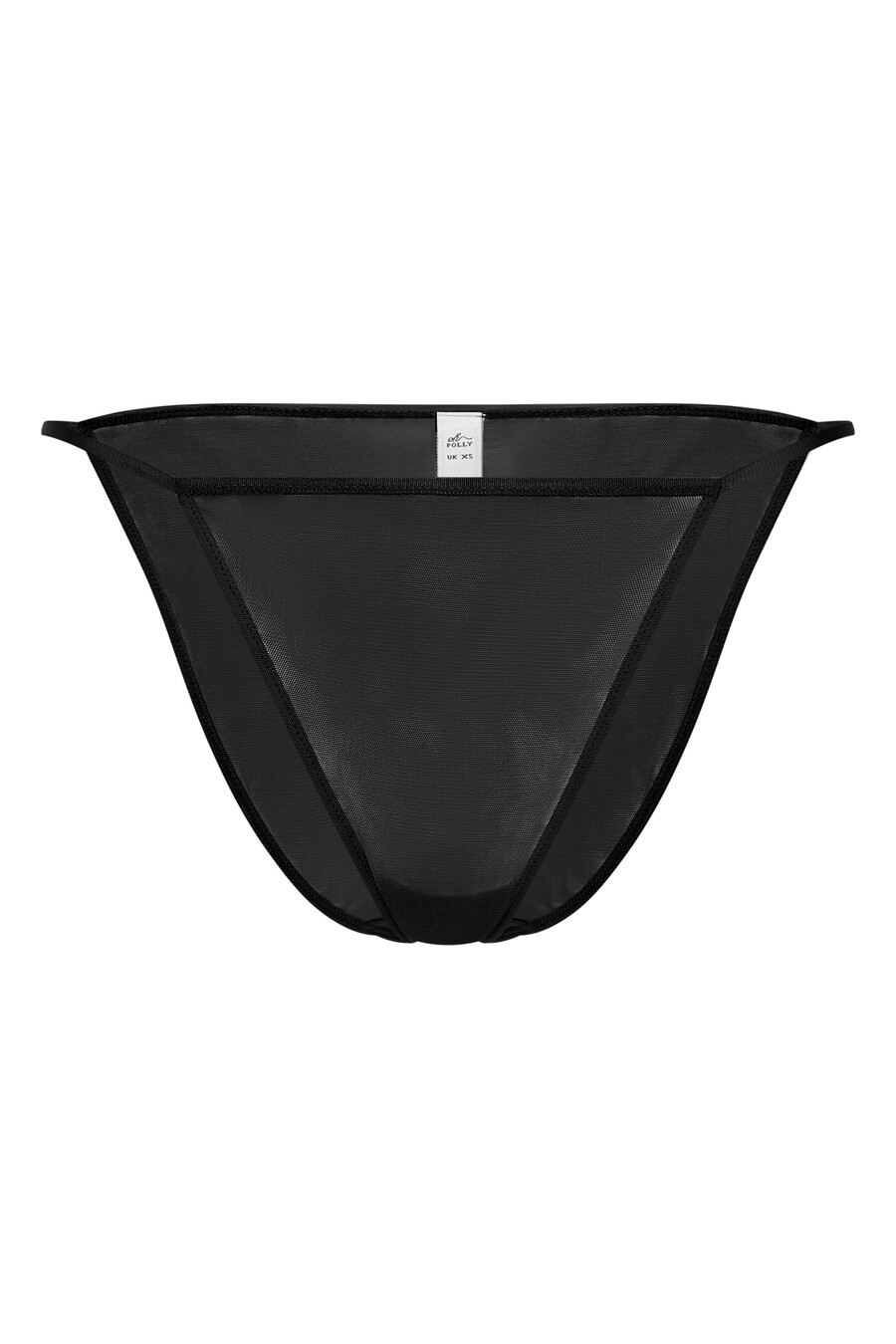 miękkie siateczkowe bikini typu string w kolorze czarnym