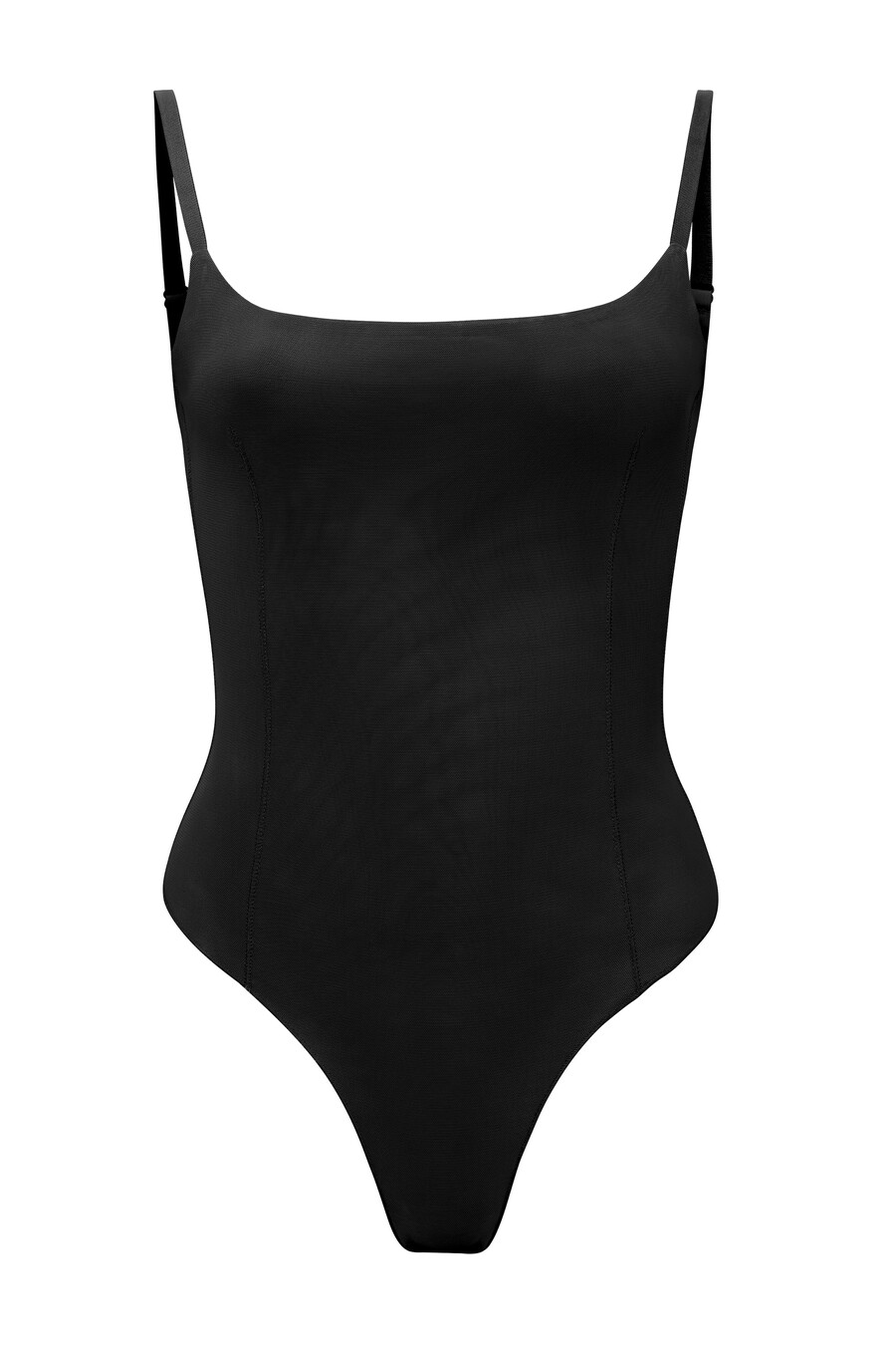 miękkie siateczkowe body w kolorze czarnym