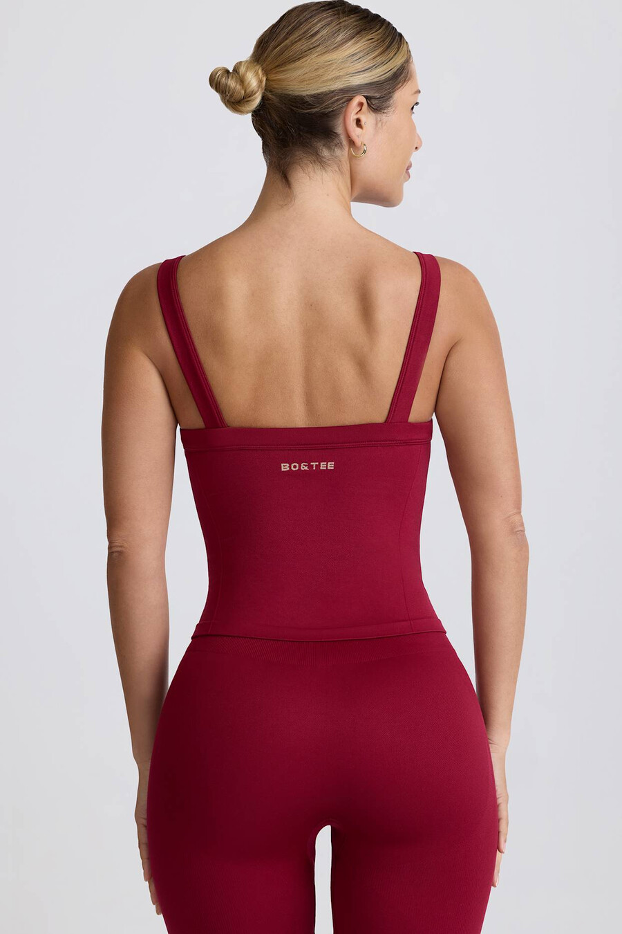 super sculpt seamless longline tank top w kolorze bordowym