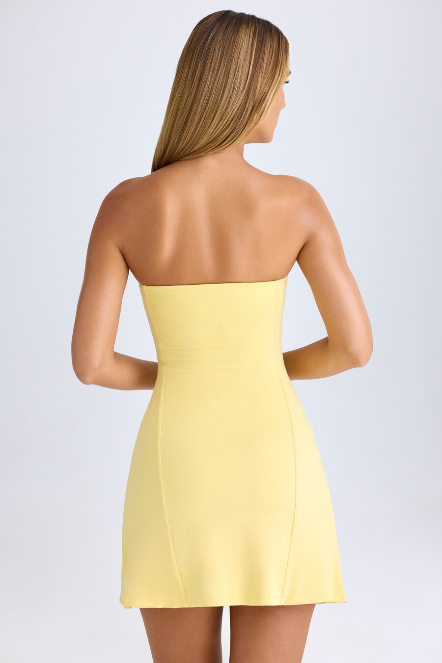 sukienka mini z modalu typu bandeau w kolorze cytrynowego sorbetu